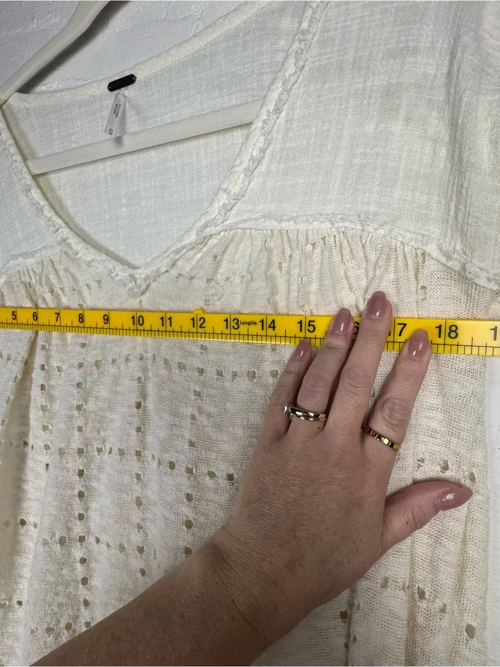 Free People Summer Lovin Top Blouse Linen Blend Frayed Trim M Raw Hem Distressed